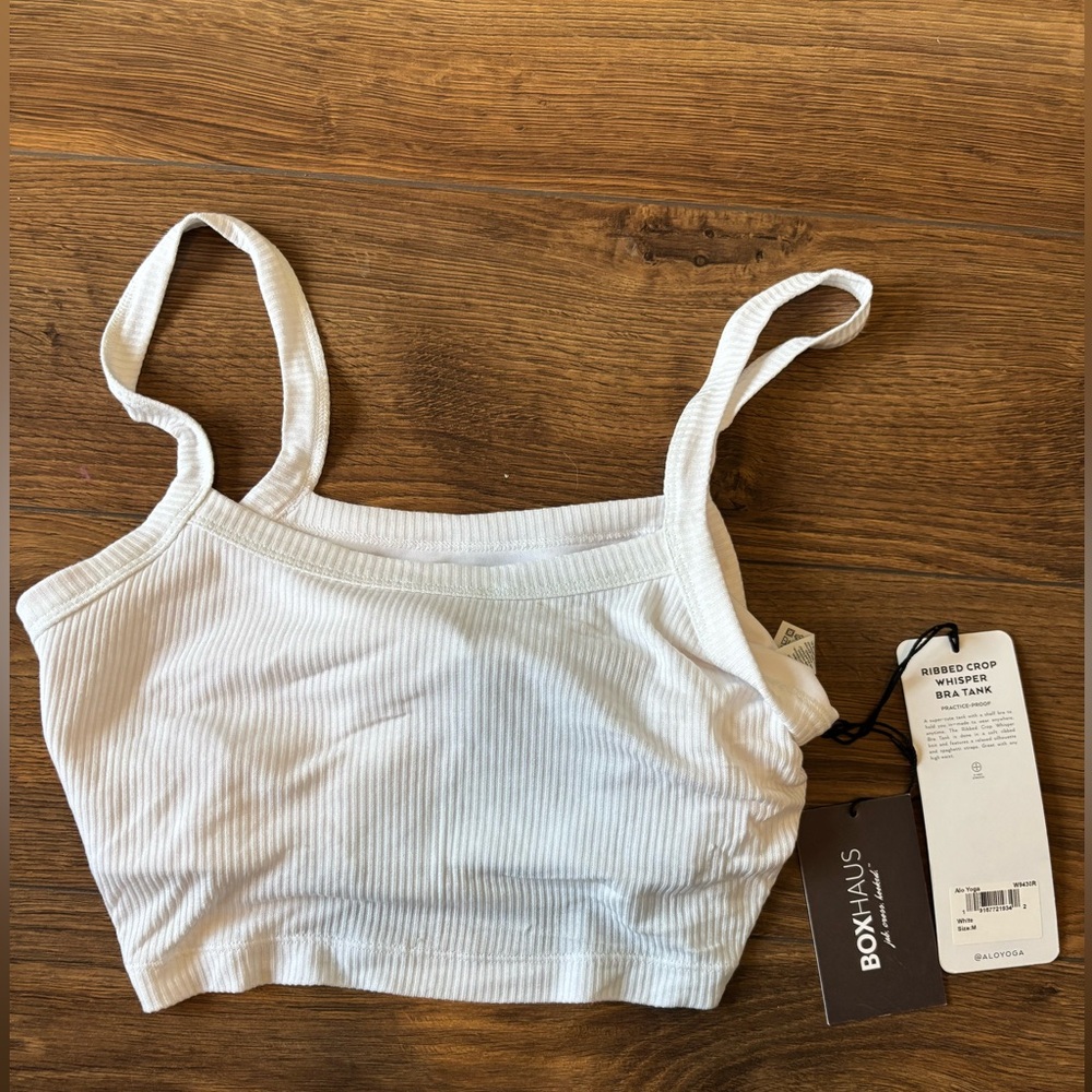 ALO Ribbed cropped whisper bra tank. Brand new; tags attached.